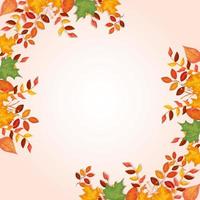 frame decoration of leafs autumn vector