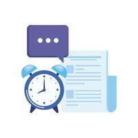 alarm clock with document file vector