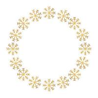 frame circular of snowflake christmas decoration vector