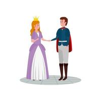 princesa con personaje de avatar de cuento de hadas príncipe vector