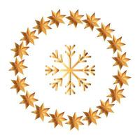 snowflake christmas with frame circular of stars vector