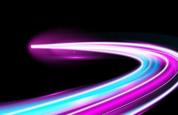 Long time exposure colorful light trails with motion