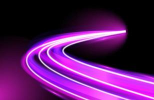 Purple neon light trails speed bdesign vector