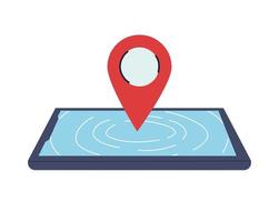 online shopping on smartphone with location pin vector