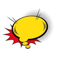 speech bubble yellow color pop art style vector