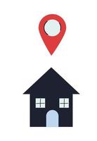 house with location pin for delivery vector