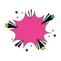 explosion pink color with stars pop art style icon vector