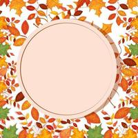 circular frame with autumn leafs vector