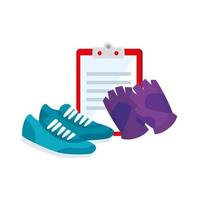 shoes of sport with set icons vector