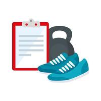 shoes of sport with set icons vector