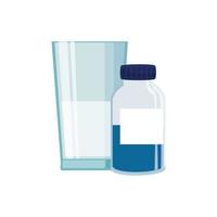 Isolated vitamin jar and glass vector design