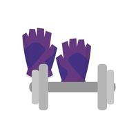 dumbbell with fingerless gloves isolated icon vector