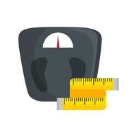 scale measure weight with measuring tape vector