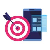 Isolated target and smartphone vector design
