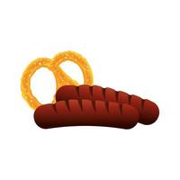 Oktoberfest sausage and pretzel vector design