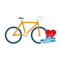 Isolated heart rate and bike vector design