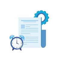 alarm clock with document file vector