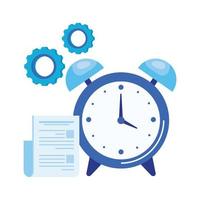 reloj despertador con archivo de documento vector