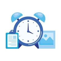 alarm clock with checklist icon vector