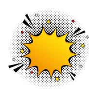 explosion yellow color with stars pop art style icon vector