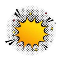 explosion yellow color with stars pop art style icon vector