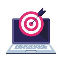 Isolated target and laptop vector design