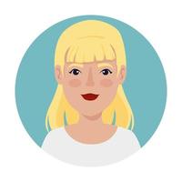 beautiful woman blonde hair in frame circular avatar character