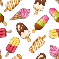 Ice cream seamless pattern. vector