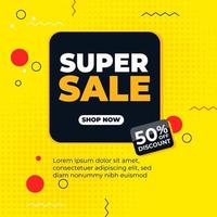 Yellow Promotion Square Web Banner vector