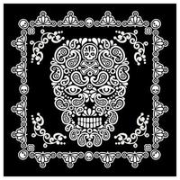 Skull with paisley design vector