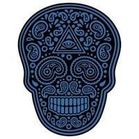 calavera con diseño paisley vector