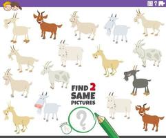 find two same goats educational game for children vector