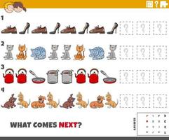 educational pattern game for kids with objects and pets