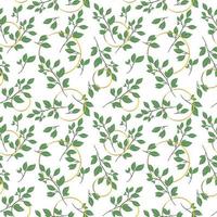 Seamless pattern with leaves concept in the white backdrop vector