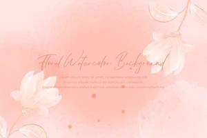 Watercolor floral background with red pastel concept vector
