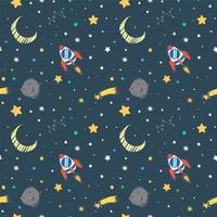 Seamless pattern with panda in the space vector