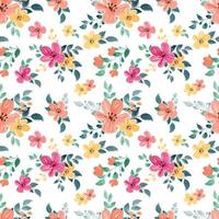 Seamless Pattern with watercolor floral theme vector