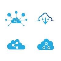 Cloud tech logo images vector