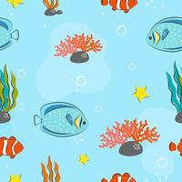 Seamless Pattern with underwater concept vector