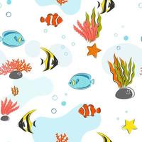 Seamless Pattern with underwater concept vector