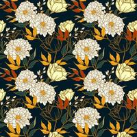 Seamless pattern of floral concept with vintage style vector