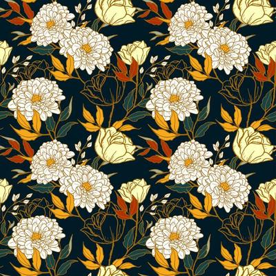 Seamless Floral Pattern Vector Art, Icons, and Graphics for Free