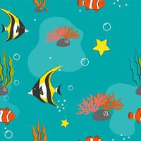 Seamless Pattern with underwater concept vector