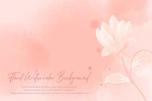 Watercolor floral background with red pastel concept vector