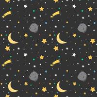 Seamless pattern with panda in the space vector