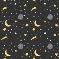 Seamless pattern with panda in the space vector