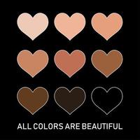 Heart All Colors are Beautiful vector