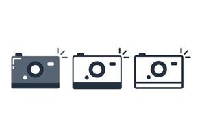 Cute camera icon set vector