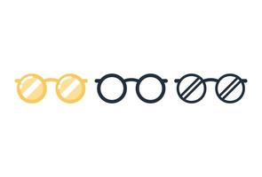 Cute glasses icon set vector