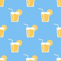 Seamless orange juice pattern background vector